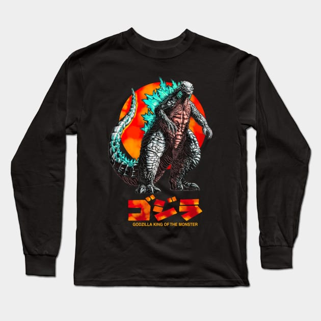 godzilla Long Sleeve T-Shirt by dullgold